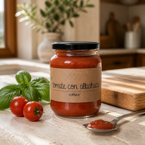 Ekologiczny przecier pomidorowy z bazylią 650 g z Hiszpanii
