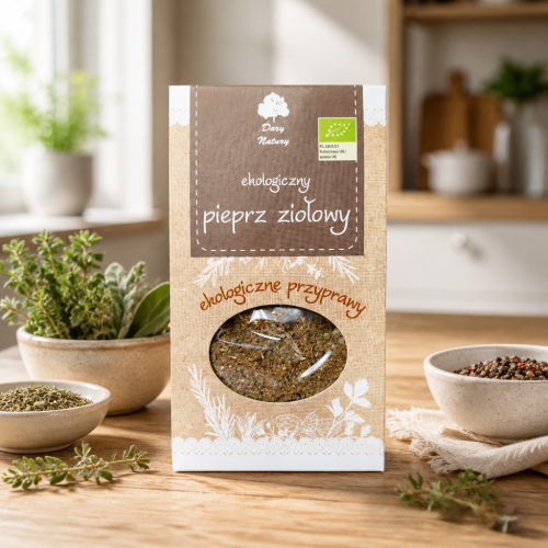 Ekologiczny pieprz ziołowy BIO 60 g – naturalna mieszanka ziół i przypraw