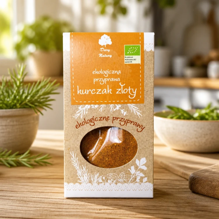 Ekologiczna przyprawa Złoty Kurczak BIO 60 g do pieczonego i grillowanego drobiu
